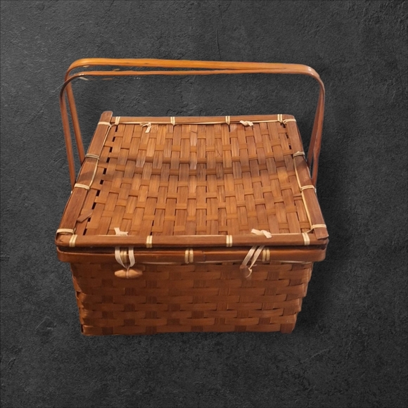 Vintage anchor hocking ovenware casserole CLEAR 11" diameter 2 quart with basket - Picture 6 of 8